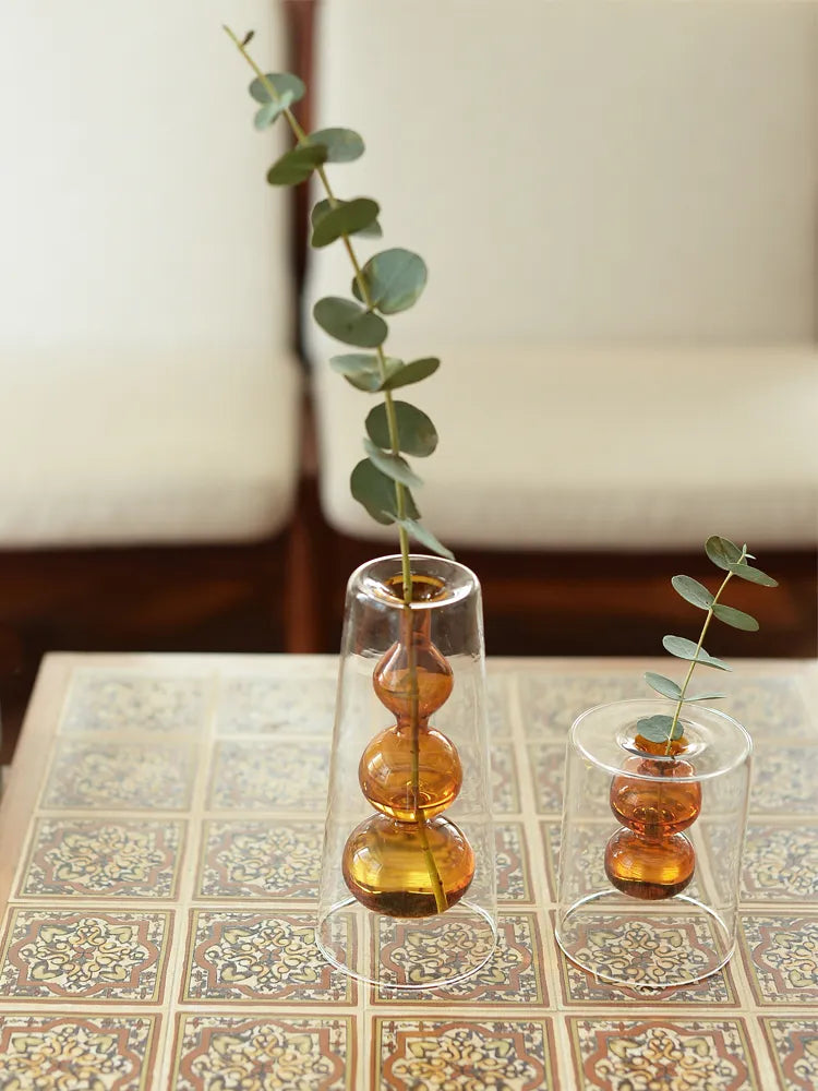 Delicato vaso decorativo "Sefir" in vetro soffiato