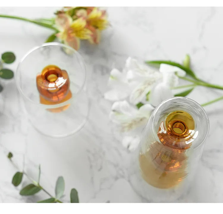 Delicato vaso decorativo "Sefir" in vetro soffiato