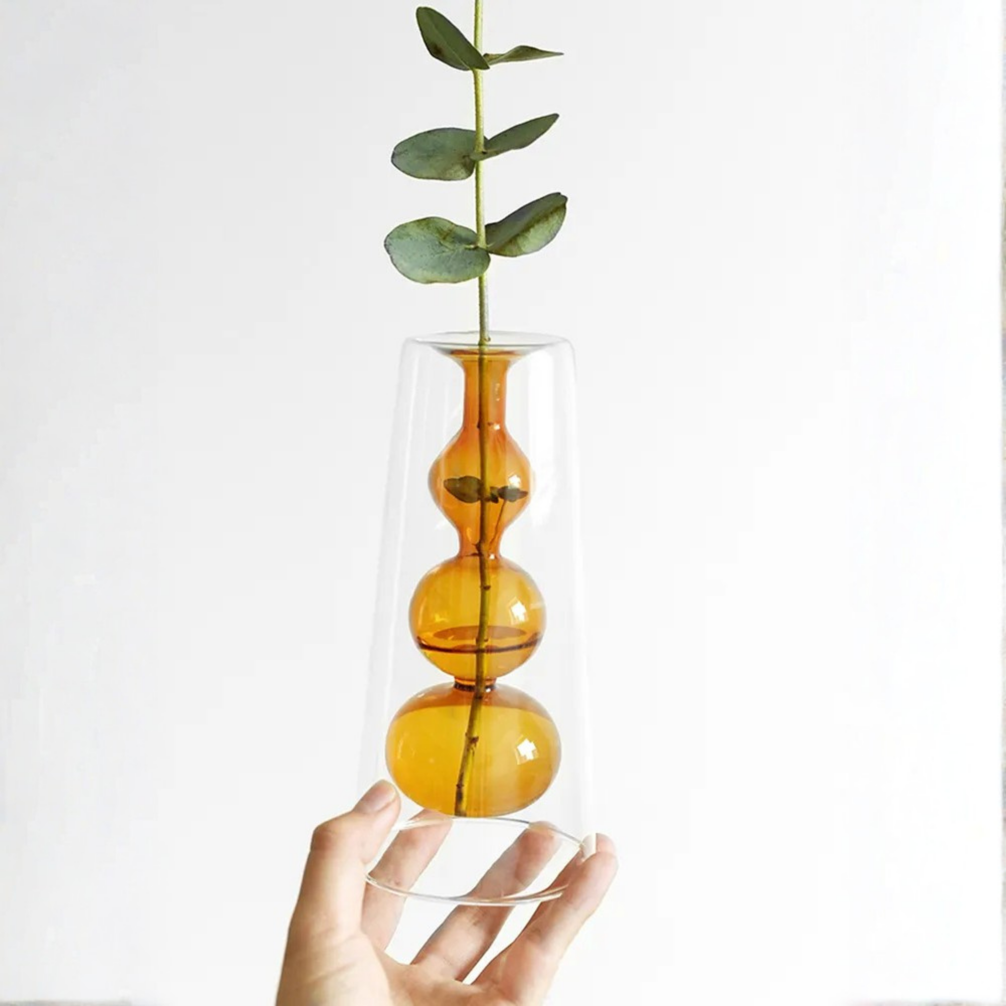 Delicato vaso decorativo "Sefir" in vetro soffiato