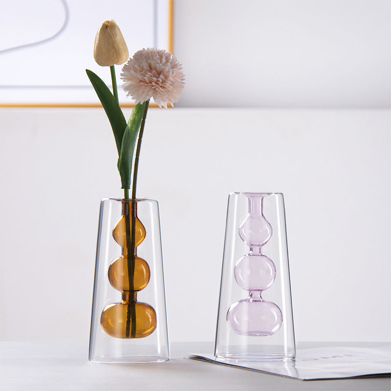 Delicato vaso decorativo "Sefir" in vetro soffiato