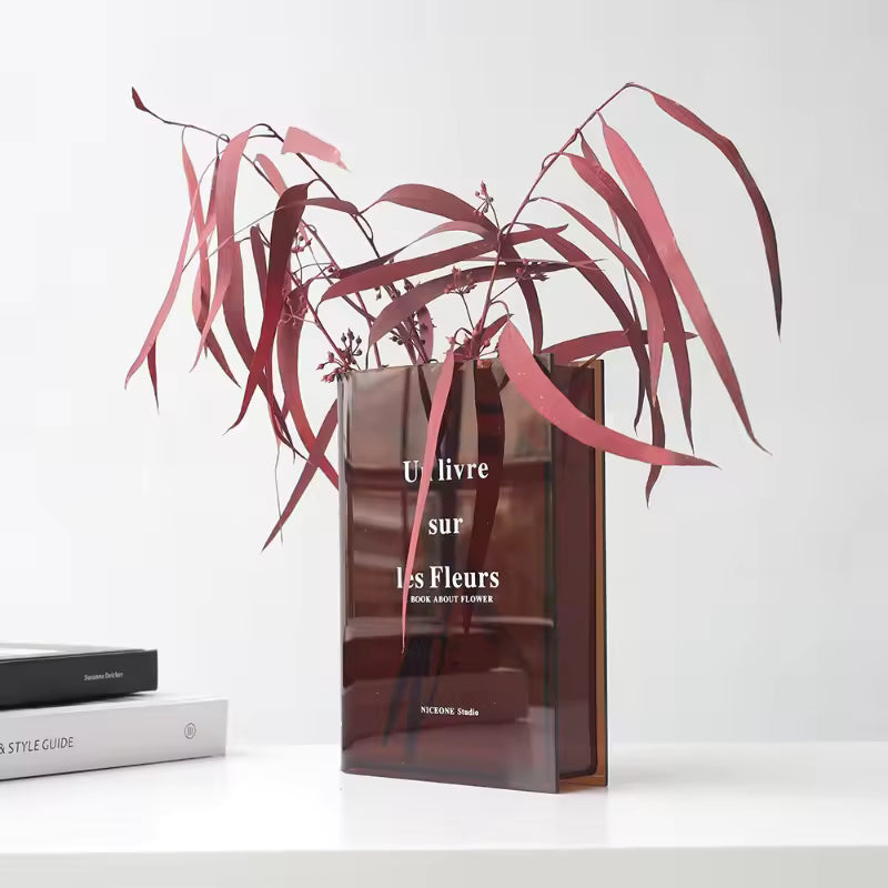 Vaso "Book" in Acrilico a Forma di Libro