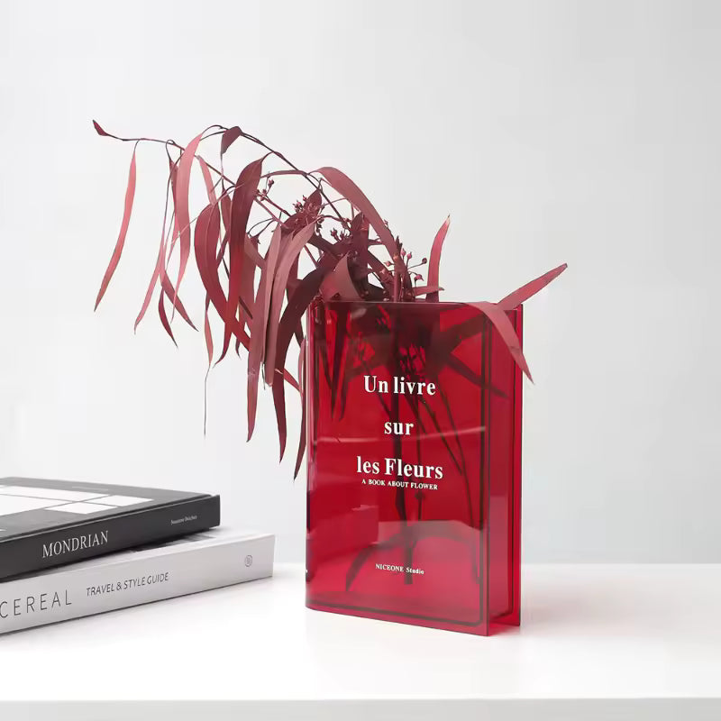 Vaso "Book" in Acrilico a Forma di Libro